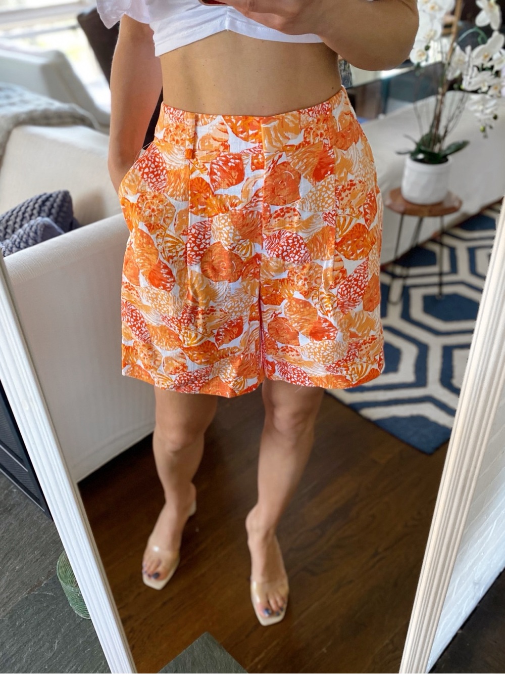 LOFT Women's Orange Payton Seashell Print Shorts! 🐚